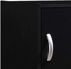 HODEDAH IMPORT 3-Shelf Bookcase Cabinet, Black