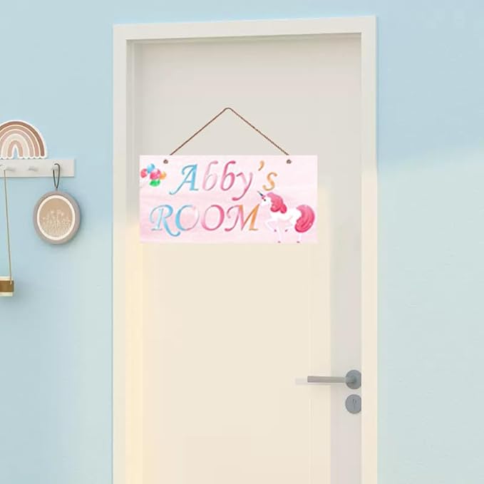 Personalized Sign Unicorn Themed Girls Room Decor, Unicorn Lovers,Custom Name Unicorn Room Wall Decor Decorative Plate for Kids Room Little Man Cave