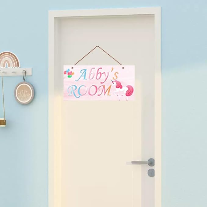 Personalized Sign Unicorn Themed Girls Room Decor, Unicorn Lovers,Custom Name Unicorn Room Wall Decor Decorative Plate for Kids Room Little Man Cave