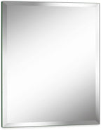28"x36" Frameless Rectangle Wall Mirror with 1 inch Beveled Edge for Bathroom Vanity