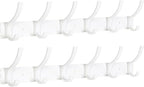 Coat Rack Wall Mount, Coat Hook Wall Mount, Wall Hooks for Hanging, Hat Rack for Walls, Coats Hanger with 12 Hook, Towel Hooks for Bathrooms (2 Pack, White)