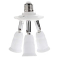 3-in-1 Light Socket Extender, E26/E27 to 3 Bulb Adapter with Adjustable Arms, 360° Rotatable for Ceiling Fan/Lamp Holder, UL Listed, Extension Splitter Without Power Switch(White)