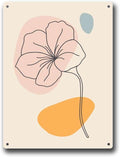 Metal Tin Signs Abstract Flower Line Art Metal Tin Signs 12x16inch Tin Sign