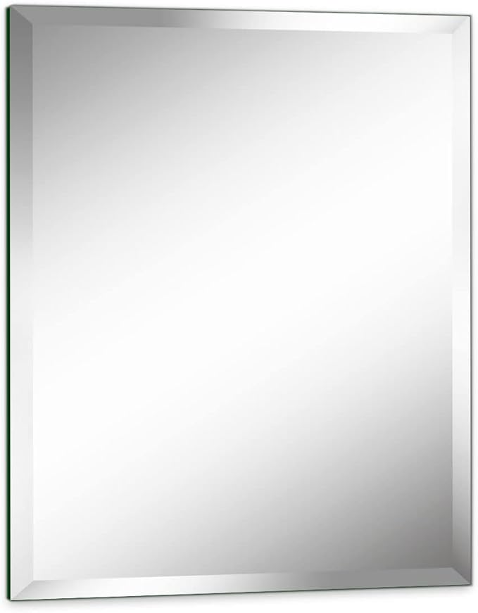 30"x36" Frameless Rectangle Wall Mirror with 1 inch Beveled Edge for Bathroom Vanity