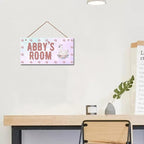Personalized Sign Unicorn Sign Magic Unicorn Themed Girls Room Decor, Unicorn Lovers,Custom Name Cute Unicorn Room Wall Decor Decorative Plate for Kids Room