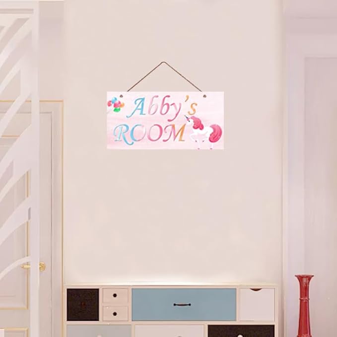 Personalized Sign Unicorn Themed Girls Room Decor, Unicorn Lovers,Custom Name Unicorn Room Wall Decor Decorative Plate for Kids Room Little Man Cave