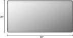 60x30 Black Framed Bathroom Mirror for Wall, Black Metal Bathroom Vanity Mirror, Modern Rectangle Mirror, Rounded Corner, Shatterproof, Anti-Rust (Horizontal/Vertical)