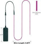 MaxLax EL Wire Purple, 9.8ft/3m Portable Battery Pack Neon Light Strip 360° Cuttable Glowing Rope Lights for Parties, Halloween, DIY Decoration