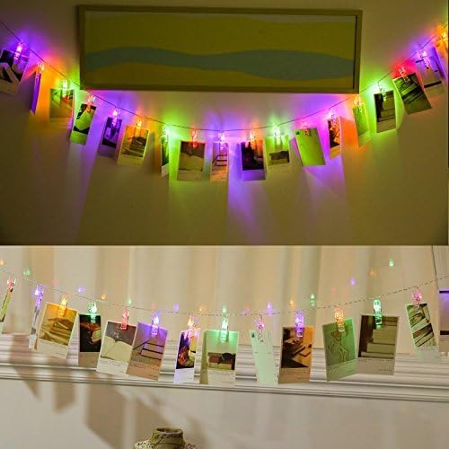 30 LED Photo Clip Fairy Lights - Twinkle Starry Lights for Home, Bedroom, Wall, Halloween, Thanksgiving, Christmas, Party, Wedding Decor - Multicolor