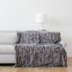 GRACED SOFT LUXURIES Large Throw Blanket Super Soft Comfy Warm Elegant Cozy Faux Fur for Home, Sofas, Couches, Beds, Chairs (Large 50" x 60", Marbled Gray)