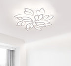 Garwarm Modern Ceiling Light,32” Dimmable LED Chandelier Flush Mount Ceiling Lights,Remote Control Acrylic Leaf Ceiling Lamp Fixture for Living Room Dining Room Bedroom Kitchen(90W /White)