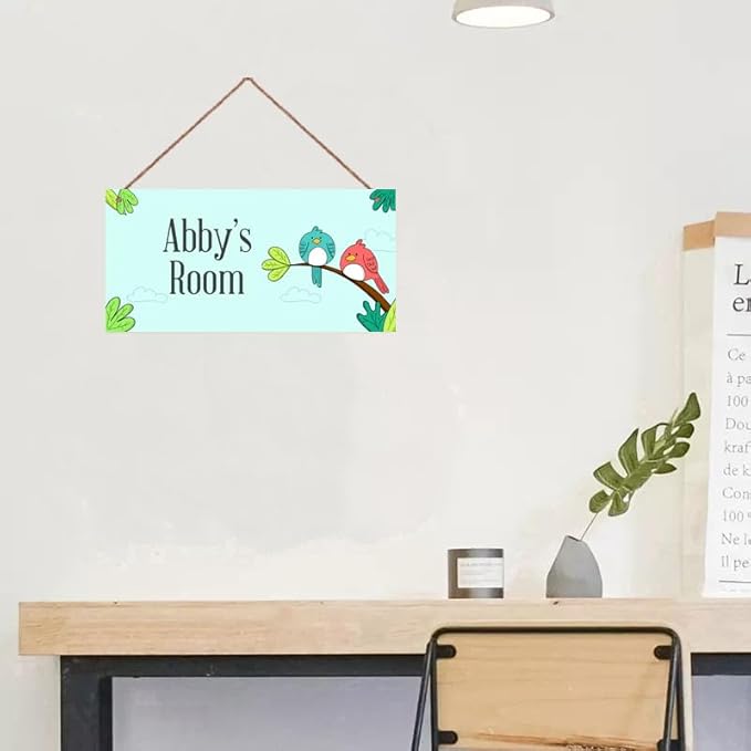 Personalized Birds Sign Vintage Tree Signs Retro Wall Art Decoration Exquisite Decorative Signs Custom Name for Kids Room Wall Art Decor Nursery Decor For Girls Boys Bedroom
