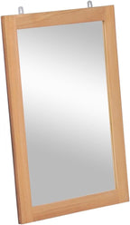 vidaXL Wall Mounted Mirror Made of Solid Teak, Scandinavian Style, Ideal for Bathroom/Dressing Room/Hallway, Brown, Rectangular, 19.7"x27.6", Comes with Hanging Hooks and Mounting Accessories
