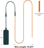 MaxLax EL Wire Orange, 16.4ft/5m Portable Battery Pack Neon Light Strip 360° Cuttable Glowing Rope Lights for Parties, Halloween, DIY Decoration