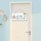 Personalized Signs Unicorn Sign, Unicorn Rainbow Girls Room Wall Decor Art Prints,Hanging Signs For Kids Room, for Home, Birthday Party, Bedroom, Bathroom, Playroom