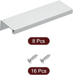 uxcell Cabinet Finger Edge Pull, 8pcs 120mm / 4.72" Aluminum Alloy Back Mount Hidden Cabinet Pulls Concealed Handle for Home Kitchen Drawer Cabinet, Silver