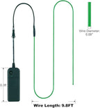MaxLax EL Wire Green, 9.8ft/3m Portable Battery Pack Neon Light Strip 360° Cuttable Glowing Rope Lights for Parties, Halloween, DIY Decoration