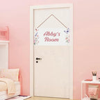 Personalized Name's Room Door Sign Butterfly and Flowers Nursery Kid's Children's Girls Bedroom Decor Wood Door Plaque Sign