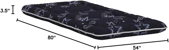 MAXYOYO Japanese Futon Mattress Floor Mattress Sleeping Pad Foldable Bed Roll Up Camping Cushion Floor Lounger Bed Couches and Sofas Couch Topper, Moon and Star, Full Size