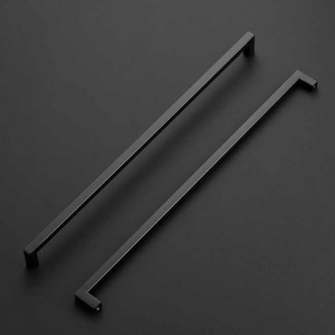 Ravinte 3 Pack Black Cabinet Pulls 18 Inch Square Kitchen Cabinet Handles Matte Black Kitchen Hardware for Drawer Pulls Drawer Handles Come with Screwdriver