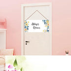 Personalized Flowers Sign For Girls Room Boys Bedroom Custom Name Science Funny Theme Kids Room Toddler Baby Nursery Door Plaque Wall Art Decor For Little Man Cave