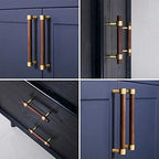 Drawer 6.69"/170mm Pulls Brass Walnut Kitchen Wardrobe Cabinet Hardware Pull Handle with Screw, 12Pcs