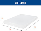FDW | 6 Inch Full Mattress | Medium Firm | Gel Memory Foam Mattress | White | Bed in a Box, CertiPUR-US Certified | Pressure Relief, Cooling Ventilated Foam | Washable Removable Cover