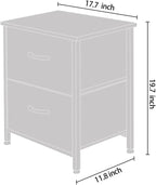 AZL1 Life Concept Storage Dresser Furniture Organizer Unit with 2 Drawers for Bedroom, Hallway, Entryway and Closets, Grey with Black, 17.7x19.7x11.8 inches