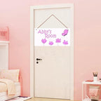 Personalized Pink Butterfly Sign Vintage Signs Retro Wall Art Decoration Exquisite Decorative Signs Custom Name Kids Room Flowers Wall Art Decor Nursery Decor For Kids Bedroom