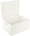 Large White Wooden Box Storage with Hinged Lid | 15.8 x 11.8 x 9.44 inches (+-0.5) | Gift Box Storage Document | Wood Keepsake Chest PRODUCT NOT INTENDED FOR 15 YEARS OR BELOW