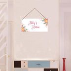 Personalized Sign Nice Flowers Sign Door Art Décor For Kids Room Custom Name Door Wall Art Décor For Little Man Cave, Flower Floral Nursery Art Plate For Girls Room Boys Bedroom