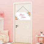 Personalized Sign Nice Flowers Sign Door Art Décor For Kids Room Custom Name Door Wall Art Décor For Little Man Cave, Flower Floral Nursery Art Plate For Girls Room Boys Bedroom