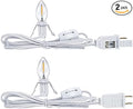2 Pieces Accessory Cord with One LED Light Bulb Lamp Kit, 6Ft Christmas Village Lights Cord with On/Off Switch and Spare Fuse, Blow Mold Light for Christmas Houses Village, Holiday Craft Decorations