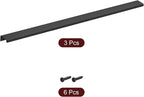 uxcell Cabinet Finger Edge Pull, 3pcs 500mm/19.69 Aluminum Alloy Back Mount Hidden Cabinet Pulls Concealed Handle for Home Kitchen Drawer Cabinet, Black