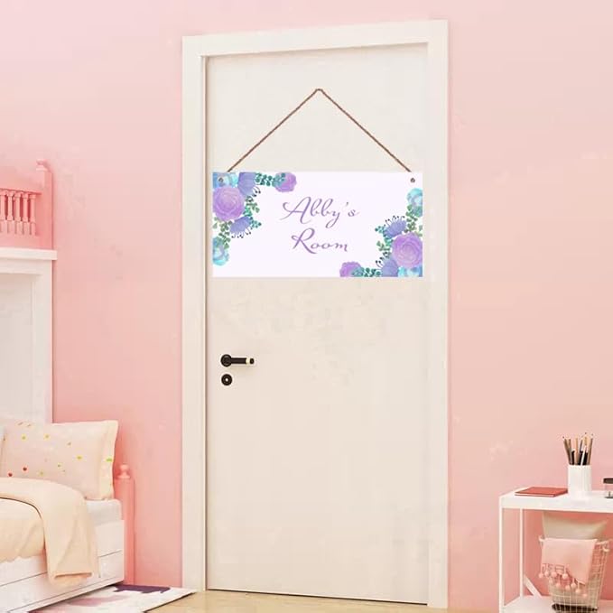 Personalized Sign Flowers Themed Bedroom Decor Lovely Sign Wall Decor for Kids Room Nursery Wall Decorations Stuff For Girls Room Little Man Cave Boys Bedroom