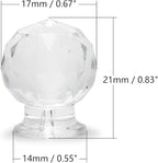 MroMax 12Pcs Tiny Pull Handle Round Diamond Acrylic Mini Knob 17mm Diameter Clear Shiny Cute Decoration for Jewelry Box, Gift Case and Makeup Box
