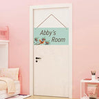 Personalized Sign Birds Wooden Sign For Kids Room Boys Bedroom Door Decor,Custom Name Flowers Wall Art Decor Decorative Plate for Nursery Little Man Cave