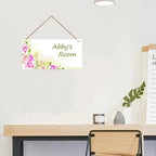Personalized Flowers Sign For Girls Room Boys Bedroom Custom Name Science Funny Theme Kids Room Toddler Baby Nursery Door Plaque Wall Art Decor For Little Man Cave