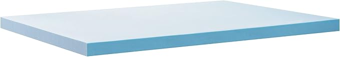 ZINUS 3 Inch Green Tea Cooling Gel Memory Foam Mattress Topper, Cooling Gel Foam, CertiPUR-US Certified, Twin, Blue