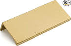 goldenwarm 50 Pack Gold Finger Edge Pulls Drawer Finger Pulls Champagne Gold Kitchen Hardware Handles Bedroom Dresser Drawers,3in Hole Center