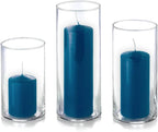 yummi Set of 12 Slim Pillars and Cylinder Vases - Sapphire