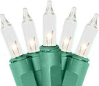 Holiday Pride Warm White Christmas Tree Lights - 100 Count Clear White Christmas Lights on Green Wire (24 Ft) - Indoor/Outdoor Use - UL Listed - Static & Blinking Modes - Connectable
