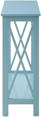 Convenience Concepts Oxford Console Table 39.5" - Sofa Table with Storage Shelf, Transitional Entryway Hall Table for Living Room and Bedroom, Display Foyer Table, Sea Foam Blue