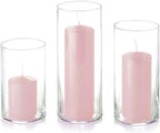 yummi Set of 36 Slim Pillars and Cylinder Vases - Blush