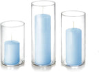yummi Set of 12 Slim Pillars and Cylinder Vases - Ice Blue