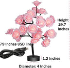 COLORLIFE Birthday Mother's Day Valentine's Day Christmas Gifts for Mom Women Daughter Wife Girlfriend Sister Pink Flower Rose Tree lamp Cute Room Decor for Bedroom Livingroom