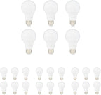 Amazon Basics LED Light Bulbs, Energy Efficient 6W, 40 Watt Equivalent, E26 Standard Base, 2700, Dimmable, 10,000 Hour, Soft White, 6 Count (Pack of 4)