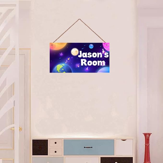 Personalized Signs Outer Space Themed Motivational Wall Decor - Boys Kids Room Wall Decor，Solar System Stars Wall Art Decorations for Bedroom Bathroom Teen Boys Encouragement