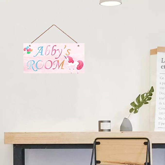 Personalized Sign Unicorn Themed Girls Room Decor, Unicorn Lovers,Custom Name Unicorn Room Wall Decor Decorative Plate for Kids Room Little Man Cave