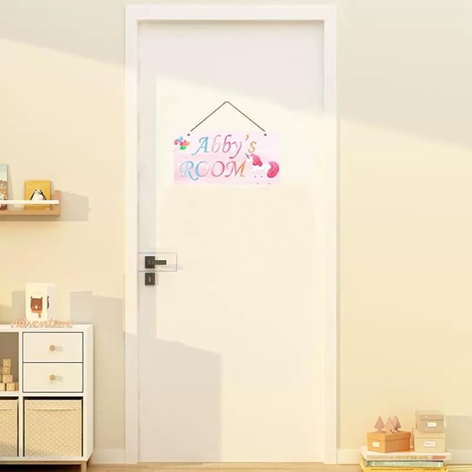 Personalized Sign Unicorn Themed Girls Room Decor, Unicorn Lovers,Custom Name Unicorn Room Wall Decor Decorative Plate for Kids Room Little Man Cave